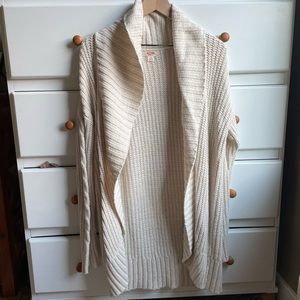 Cream Oversized Long Cardigan